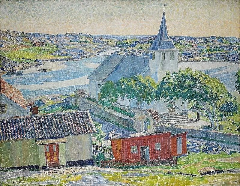 Paesaggio con chiesa